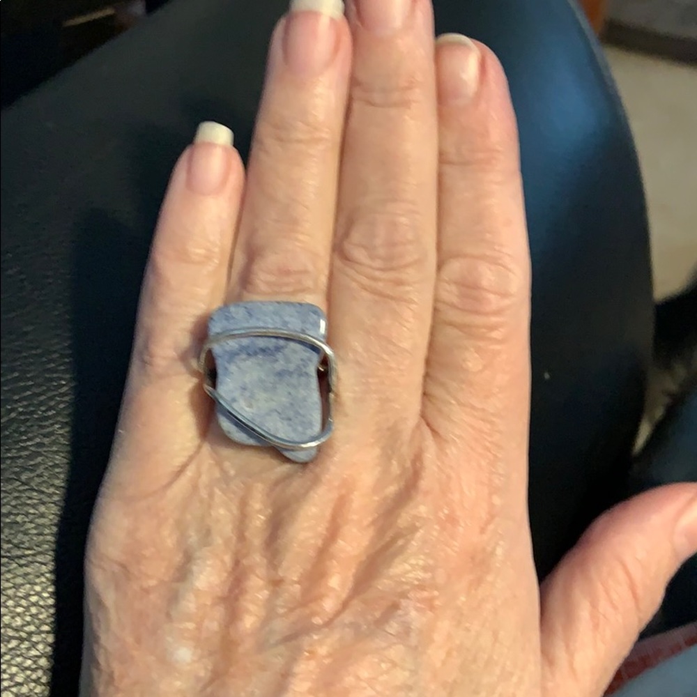 Sterling silver blue quartz ring
